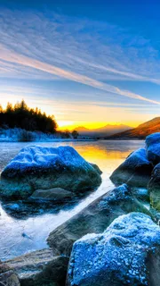 蓝天日出风景手机端H5背景高清