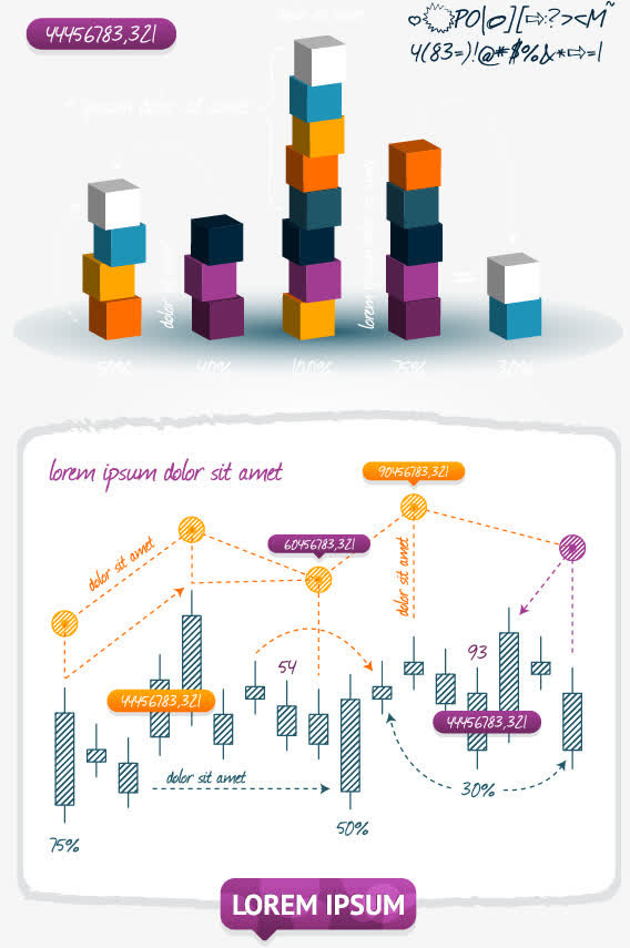 蓝色数据统计分析图矢量素材,免抠