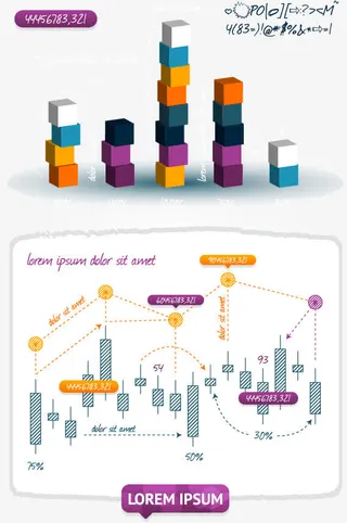 蓝色数据统计分析图矢量素材,免抠