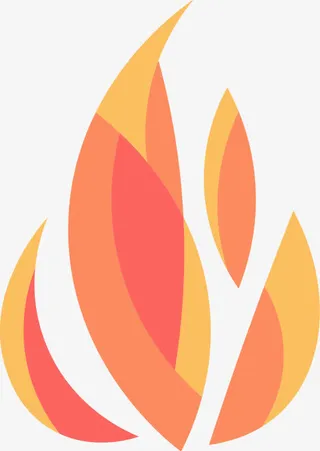 手绘火矢量图免抠