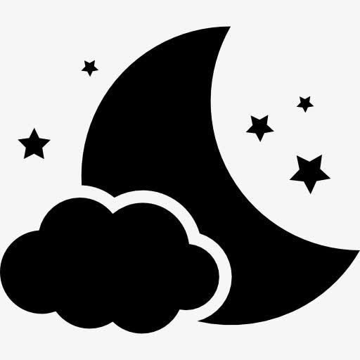 夜晚的月亮象征着一个云和星星图标免抠图标元素