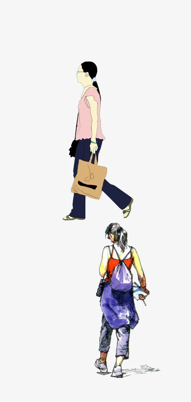 手绘人物免抠