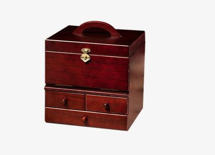 弘艺堂实木质化妆品收纳盒箱免抠