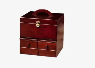 弘艺堂实木质化妆品收纳盒箱免抠