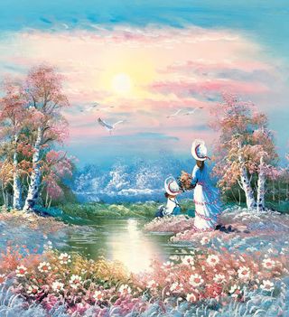 田园人物插画免抠