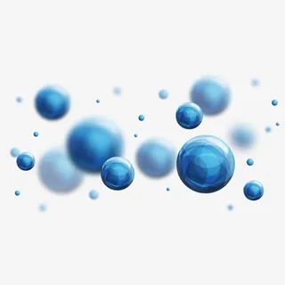 创意科技感蓝色形状气球免抠