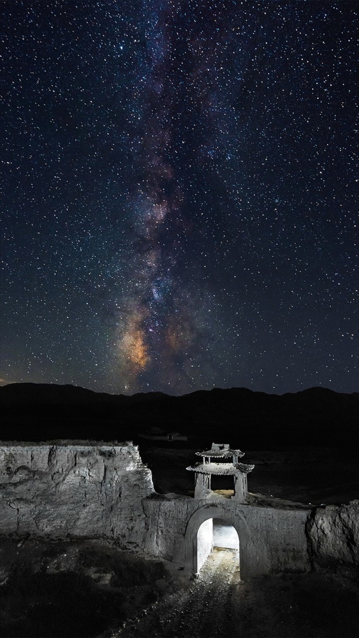 夜景星空梦幻H5背景高清