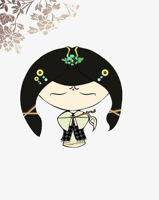 古典卡通美女免抠