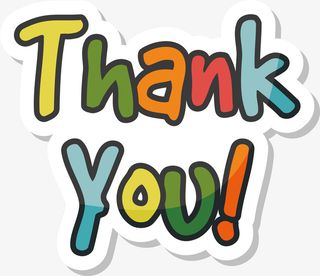 彩色谢谢你免抠