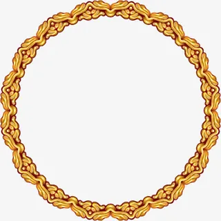 金色雕花圆环欧式花纹免抠