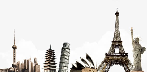 各种欧洲风格建筑物广告设计免抠