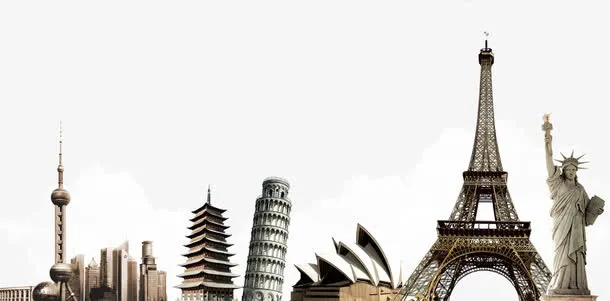 各种欧洲风格建筑物广告设计免抠