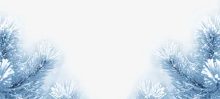 蓝色冬季积雪花枝免抠