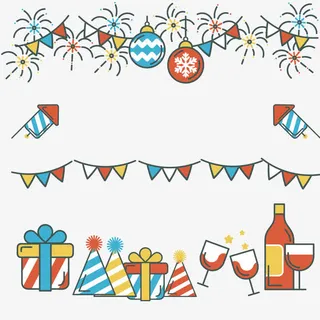 卡通彩色节日庆祝元素免抠