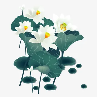 中国风水墨荷花矢量图免抠