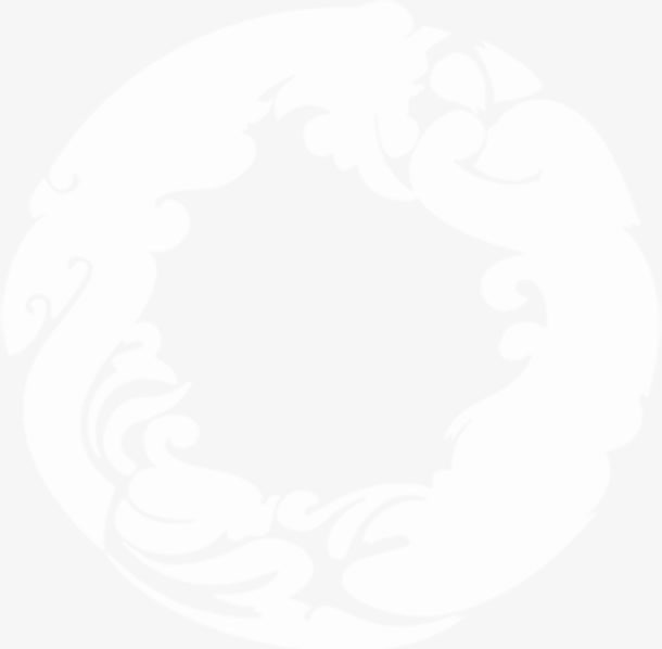 白色中国风古典圆环花纹中秋免抠