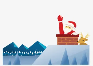 矢量图爬烟囱的老人免抠