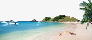 蓝色海岸免抠