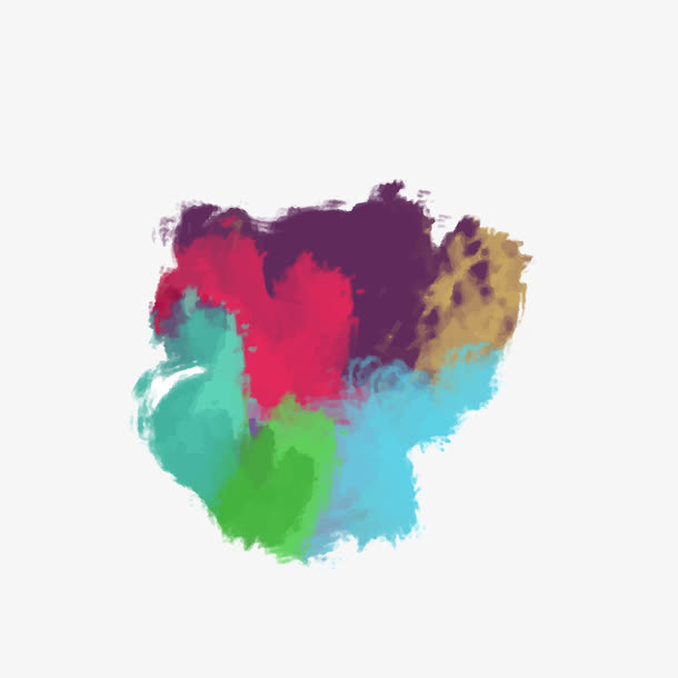 矢量彩色抽色水墨免抠