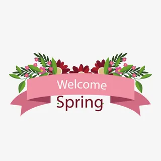 粉色春天商务标签元素免抠