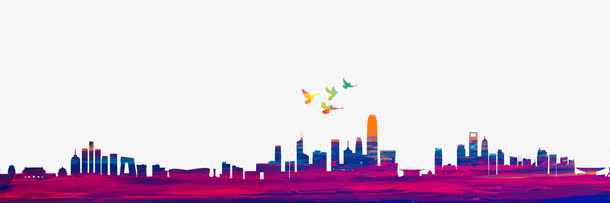 几何潮流城市图免抠