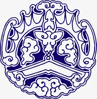 中国风蓝色纹理装饰免抠