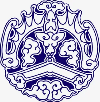 中国风蓝色纹理装饰免抠