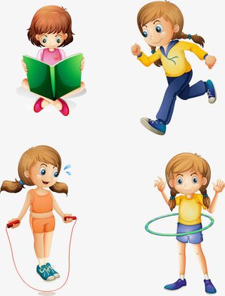 矢量手绘卡通小朋友免抠