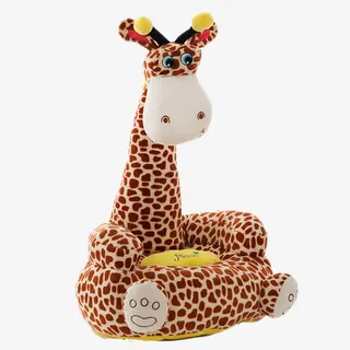 驼色长颈鹿懒人小沙发免抠