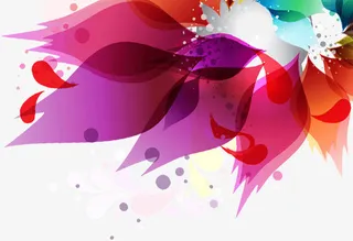 五彩花瓣装饰免抠