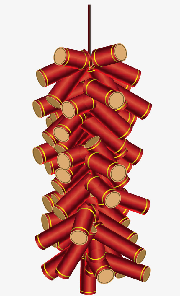春节元素 新年 传统文化 鞭炮免抠