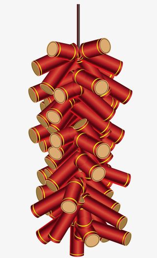 春节元素 新年 传统文化 鞭炮免抠