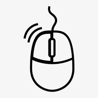 黑色线条简约鼠标免抠