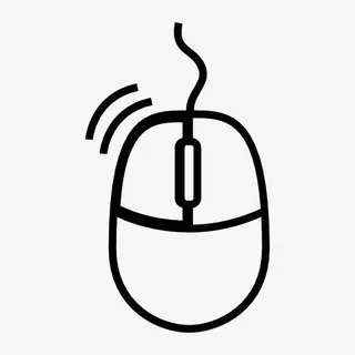 黑色线条简约鼠标免抠