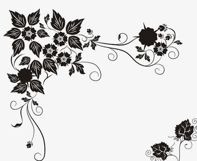 黑色花纹图案免抠