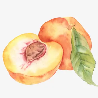 手绘晕染黄桃免抠 手绘晕染黄桃免抠