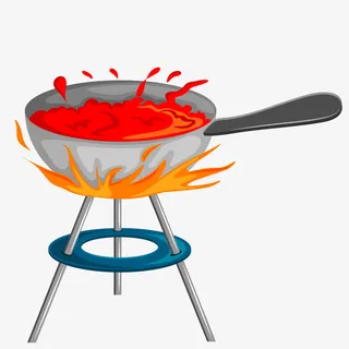 三脚架锅炉和炒锅免抠