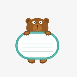 卡通小熊边框矢量图免抠