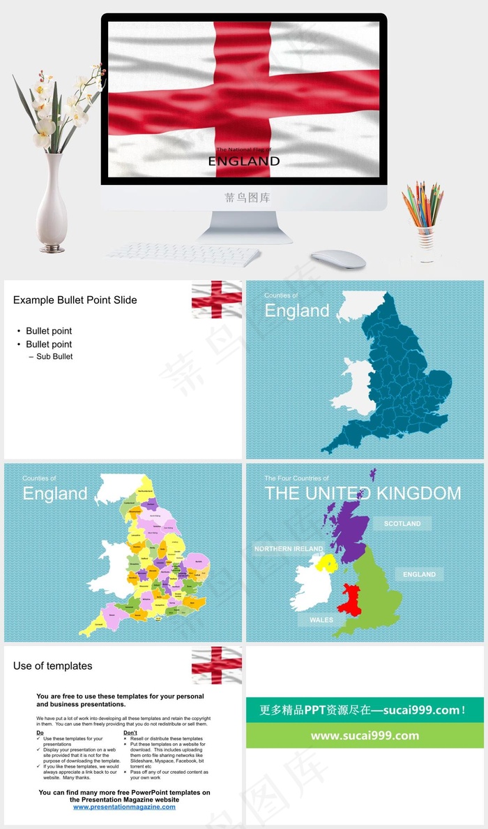 英国国旗白色突出PPT模板白色突出PPT模板