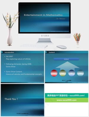 高等数学课件PPT模板蓝色简洁PPT模板蓝色简洁PPT模板预览图