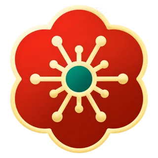 国潮手绘梅花素材图片