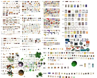 彩色户型平面素材图片