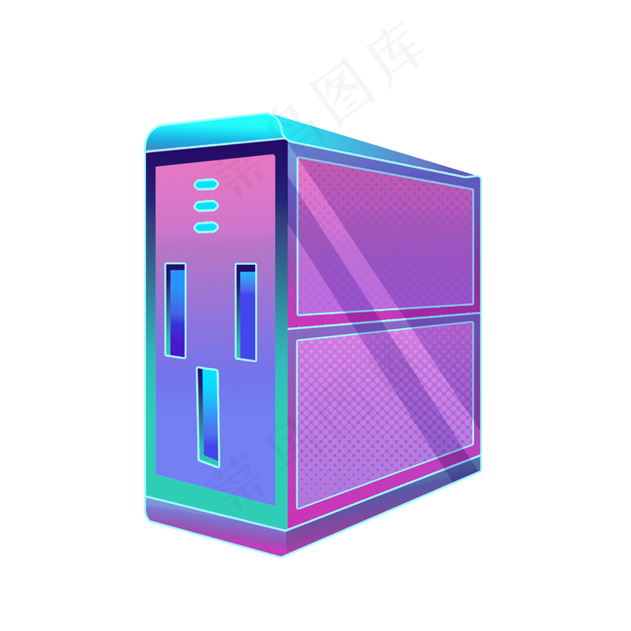 渐变卡通电脑元素图片(2000x2000)psd模版下载