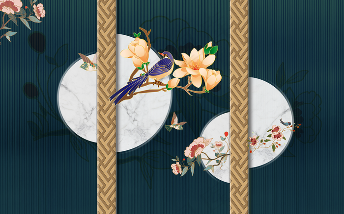 中式背景墙图片(9071x5669)psd模版下载
