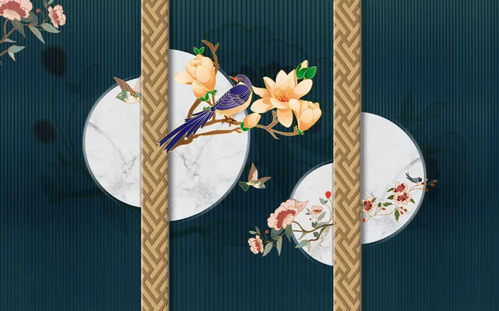 中式背景墙图片(9071x5669)psd模版下载