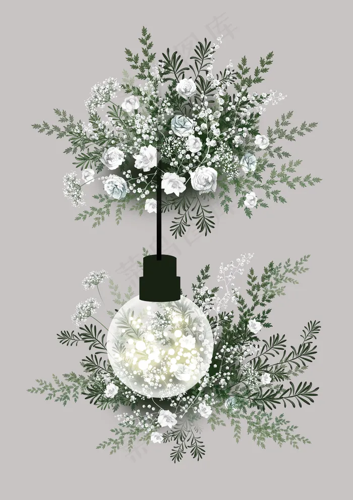 婚礼 婚庆 花艺 手绘花 蕾丝图片(2480x3508)psd模版下载