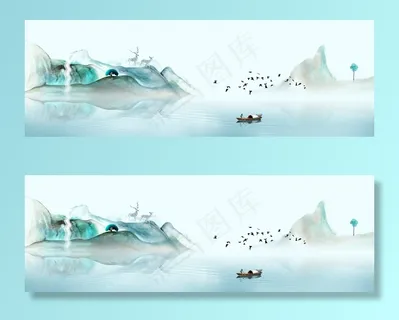 抽象山水背景墙图片