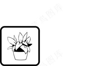 花盆 扁平化图标图片