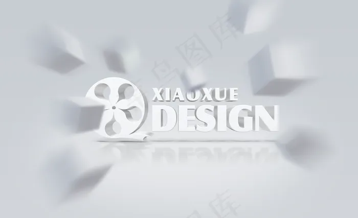 白色三维立体样机图片(2000x1222)psd模版下载