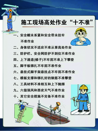 施工现场高处作业十不准图片